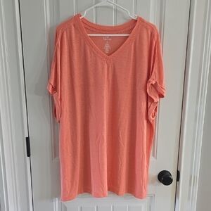 Croft & Barrow Pink V-Neck Women’s Top 2X